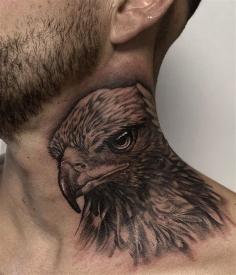 diving eagle tattoo|eagle neck tattoo.